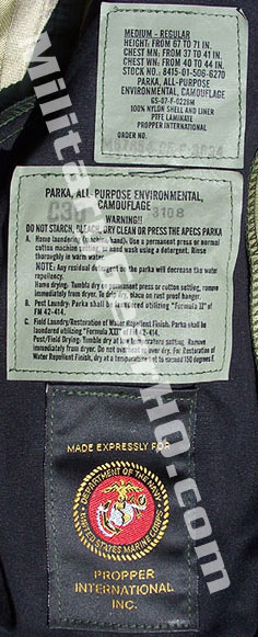 Official USMC Issue Woodland MARPAT APEC Gore-Tex Parka