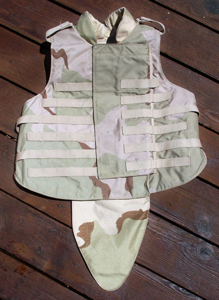 Point Blank Body Armor Interceptor Base Vest Carrier w/Yoke & Collar (Kevlar Sewn In) and Groin Protector Carrier