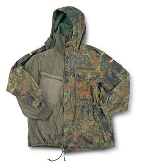 Official German Military Issue Flectarn Camouflage Parka w/Quilted Liner
